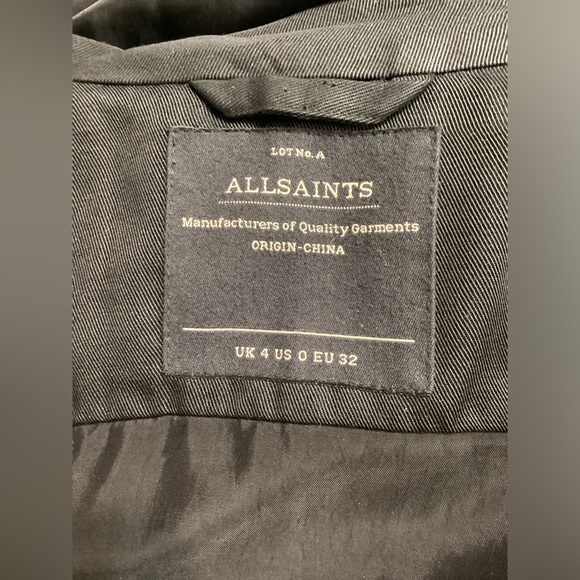 All Saints Aiko Black Monument Coat Size 00 - Picture 11 of 12